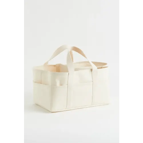 Cotton Canvas Changing Bag, Natural white