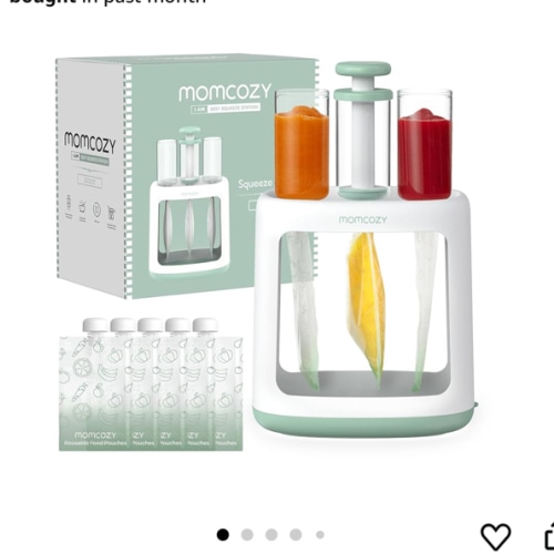 Momcozy Squeeze Station,Baby Food Maker&Pouch Filler for Homemade Baby Puree, BPA-Free, Dishwasher Safe, with Reusable Baby Food Pouches for Babies & Toddlers