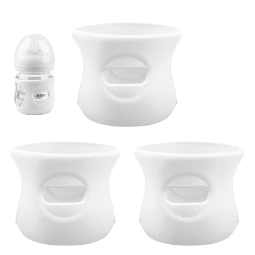 3 Pack Silicone Sleeves for Avent Natural Glass Baby Bottles, Anti Breakage Baby Bottle Holder, Compatible Baby Bottle, BPA Free (4 Ounce)