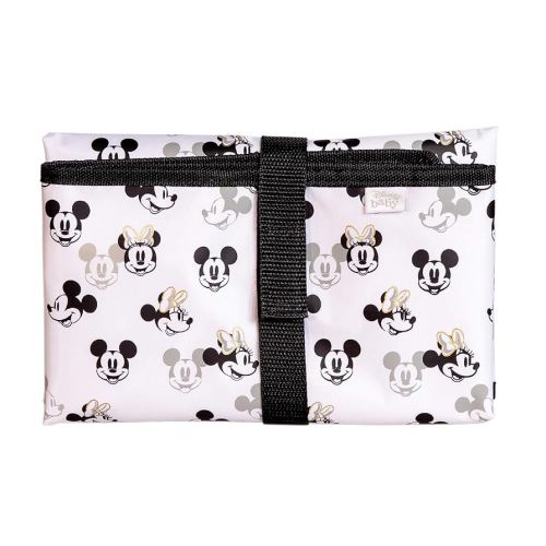 Disney Baby by J.L. Childress Full Body Portable Changing Pad - Disney Travel Essential - Padded, Waterproof, Foldable Diaper Changing Pad - Extra-Large 19" x 30" - Mickey Minnie Ivory