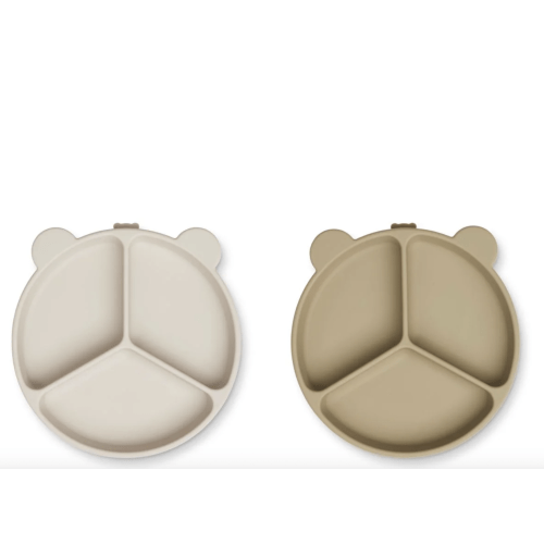Stacy Divider Suction Plate 2-Pack - Sandy / Oat
