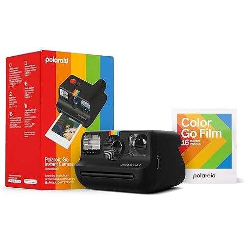 Polaroid Go Generation 2 - Mini Instant Camera + Film Bundle (16 Photos Included) - Black (6280)