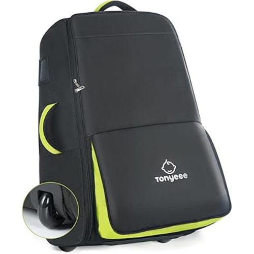 Padded Stroller Bag for Airplane Compatible With UPPAbaby Vista, Vista V2, Cruz & Cruz V2, Minu & Minu 2, Gate Check Stroller Travel Bag with Wheels, Rolling Expanded Stroller Cover, Black