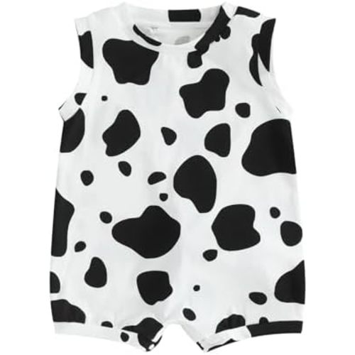 Baby Cute Cartoon Animal Onesie Baby Boys Girls Sleeveless Round Neck Romper One-Piece Shorts Jumpsuit