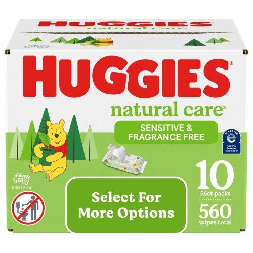 Huggies Natural Care Sensitive Baby Wipes, Unscented, 10 Pack, 560 Total Ct (Select for More Options)