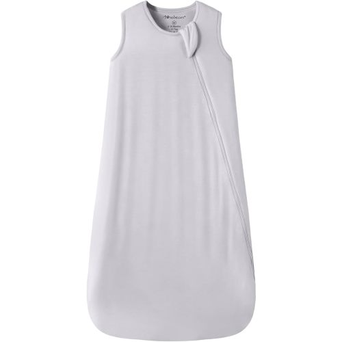 Mosebears Unisex Baby Sleep Sack 1.0 TOG, Supersoft Rayon Made from Bamboo Wearable Blanket with 2-Way Zipper (Light Grey,6-18 Months)