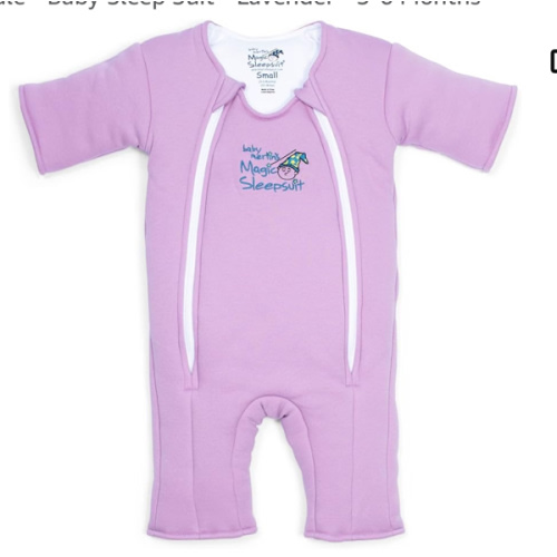 Baby Merlin's Magic Sleepsuit - 100% Cotton Baby Transition Swaddle - Baby Sleep Suit - Lavender - 3-6 Months