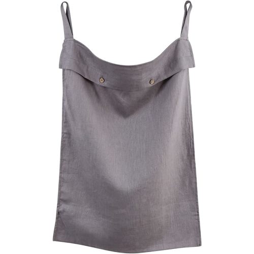 Linen Hanging Laundry Bag, 100% Linen Over The Door Laundry Hamper with Buttons and Zipper, Space Saving Door Hampers for Laundry Dirty Clothes Home Travel, Grey