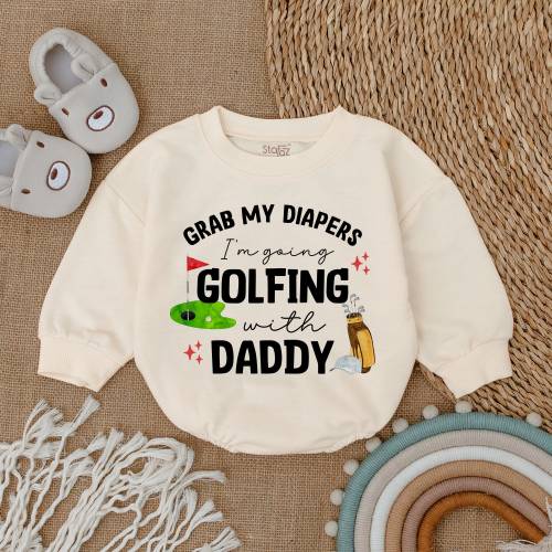 Going Golfing With Daddy Baby Outfit- Golf Baby Clothes -Bubble Romper-Baby bodysuit-Newborn Outfit-Daddy & Me Bodysuit-Baby Shower Gift