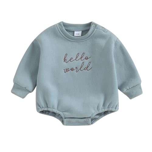 VISGOGO Newborn Infant Baby Boy Girls Oversized Romper Little Dude Sweater Onesie Coming Home Outfit Neutral Clothes