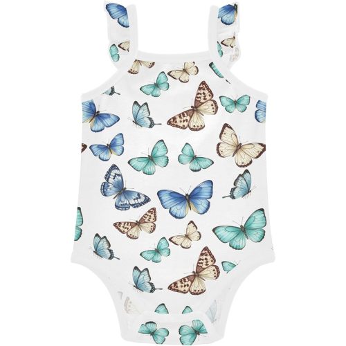 Baby Girls Bodysuit Summer Ruffle Sleeveless Rompers One Piece Cotton Clothes Outfits for Newborn Infant 0-24 Months