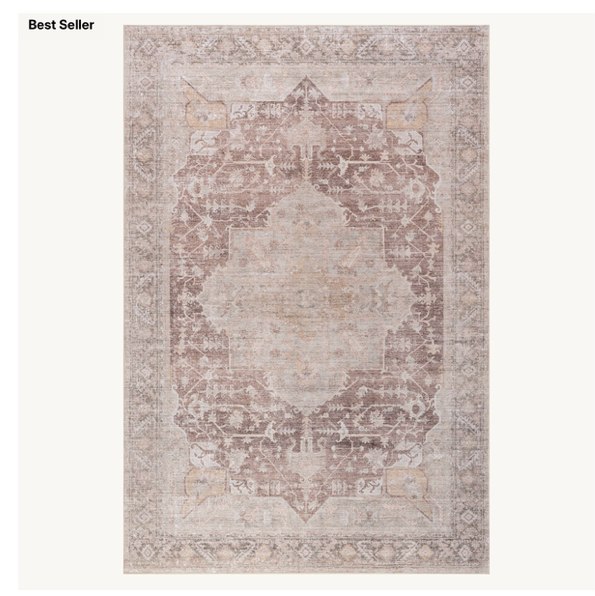 Ava Vintage Persian Spill Proof Washable Rug | Pale Pink – Rugs USA