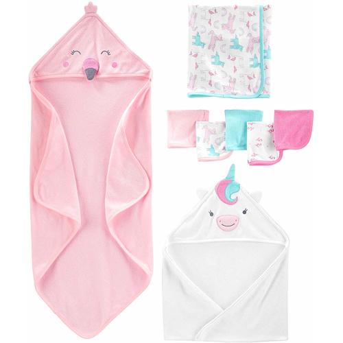 Baby Girls' 8-Piece Towel and Washcloth Set