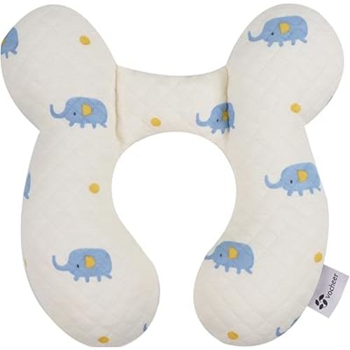 vocheer Baby Neck Pillow(Upgraded),Cotton, Baby Support Pillow, Car Seat Pillows for Newborn, Carseat Head and Body Support, Infant Travel Pillows for Prams, Pushchair, Stroller, Bouncer, Elephant