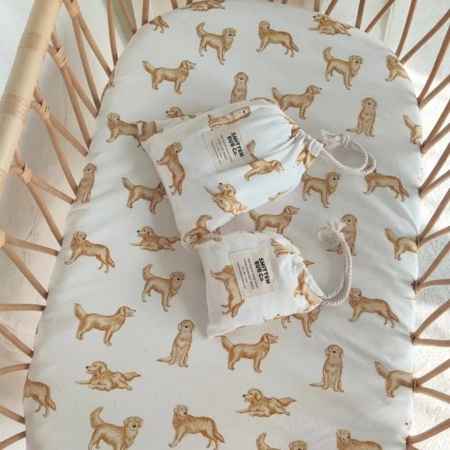 [PRE-ORDER] Golden Retriever | Bassinet Sheet / Change Mat Cover - DUE END OF JULY