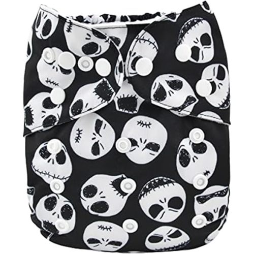 ALVABABY Halloween Baby Cloth Diaper Adjustable Washable Reusable for Baby Girls and Boys Infant Toddler Nappy 1 Pack with 2 Inserts YA132-2T