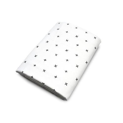 All My Hugs - Changing Pad Cover - White with Charcoal Cross Pattern