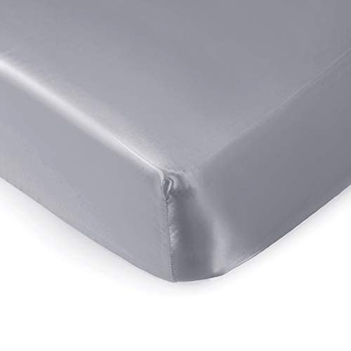 Pro Goleem Satin Soft Crib Sheet Great for Baby with Sensitive Hair Silky Baby Sheet Gray Unisex 52’’x28’’x8’’ Fitted Sheet