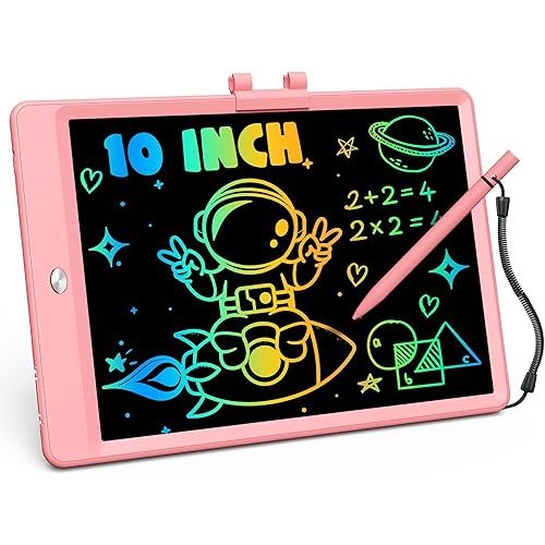 ORSEN LCD Writing Tablet 10 Inch, Colorful Doodle Board Drawing Pad for Kids, Toddler Toys for 3 4 5 6 7 8 Year Old Girls Boys Gifts (Pink)