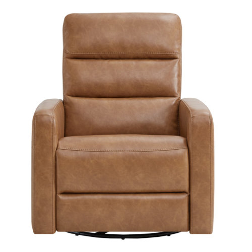 Mila Leather Rocking Swivel Power Recliner