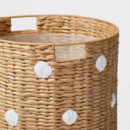 Woven Paper Dot Floor Kids' Hamper Natural - Pillowfort™