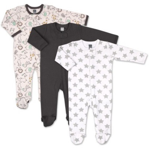 The Peanutshell Footed Baby Sleepers, Safari Animals, 3-Pack, Size: 3-6 months