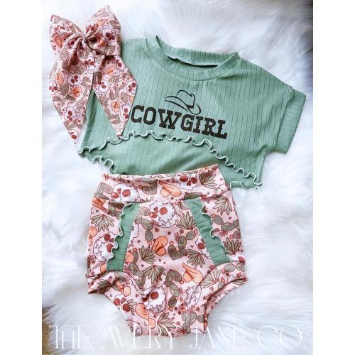 Cowgirl Western Lounge Set, Bummies, Crop Top, Toddler Clothing, Western Baby Clothes, Baby Lounge Set, Toddler Girl Clothes