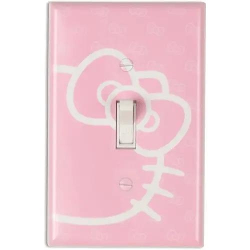 Hello Light Switch Cover - Wall Plate Room Decor Pink Kawaii Bow WP-32