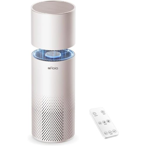 Afloia Humidifier and Air Purifier in One, Air Purifier and Evaporative Humidifier Combo for Home, 24dB Quiet Air Cleaner Remove Pets Dust Dander Hair Allergy Pollen Smoke Smell for Room, Pale Pink