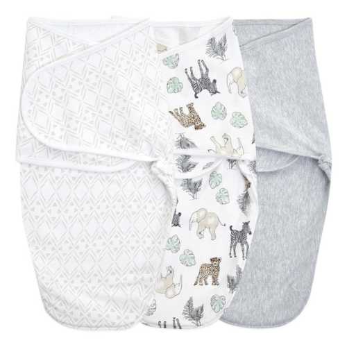 essentials wrap swaddle 3-pk toile - 0-3M