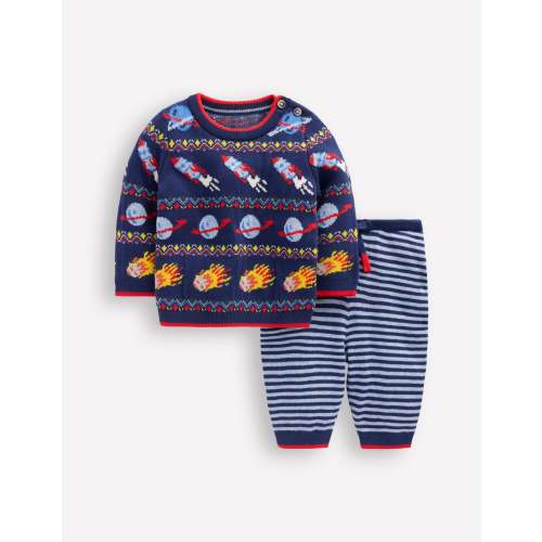 Knitted Play Set-Navy Space Fair Isle