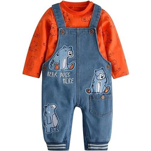 Cute Baby Boy Clothes Suit Toddler Boys' Striped long Sleeve T-Shirt+Denim Overalls Jumpsuit Pants Outfits Sets