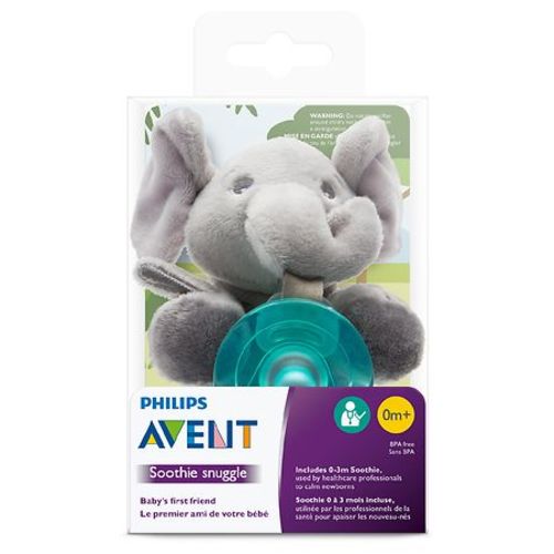 Philips Avent Soothie Snuggle Elephant Pacifier, 0m+ (SCF347/03)