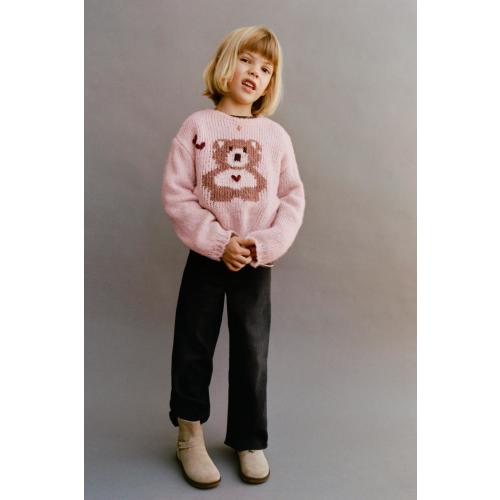 EMBROIDERED BEAR KNIT JUMPER - Beige-pink | ZARA United States