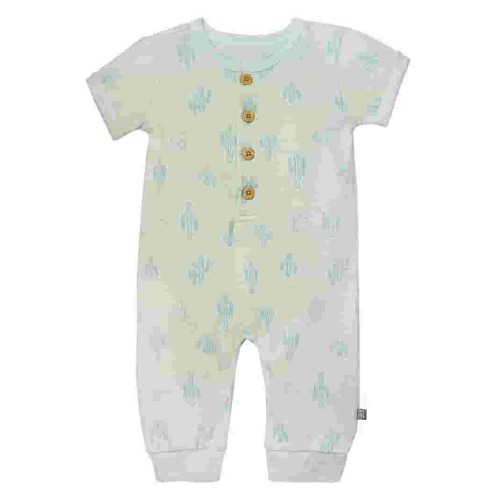 Modern Moments by Gerber Gender Neutral Short Sleeve Henley Romper, Sizes 0/3 Months - 24 Months