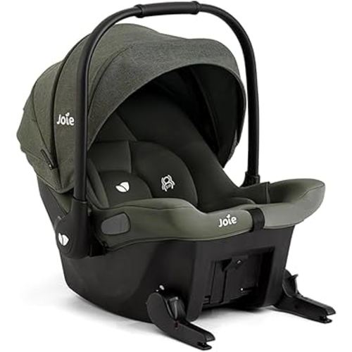 Joie Mint Latch Baseless Infant Car Seat – Lightweight, Built-in Rigid Lower Anchor Attachments and Side-Impact Protection – No Base Installation Required, Travel-Friendly Design (Evergreen)