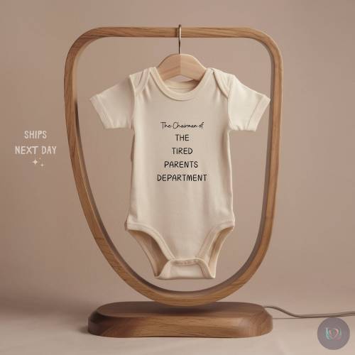 The Chairman of The Tired Parents Department Onesie® - Baby Shower Gift - New Baby Minimalistic - Unisex Baby Bodysuit