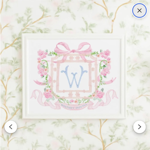 Watercolor monogram Floral nursery Wall Art, Nursery name print, Monogram Nursery, Custom nursery wall art, Whimsical floral nursery art