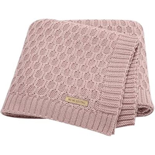 Baby Blanket Boy Girl Knit Soft Swaddle Receiving Blankets for Newborn Nursery Infant Crib Stroller Pink 30 x 40 Inch