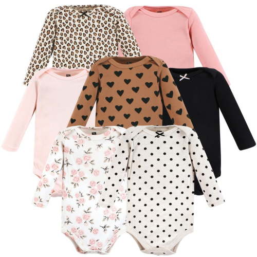 Hudson Baby Cotton Long-Sleeve Bodysuits, 7-Pack, Preemie-24 Months