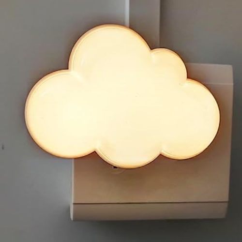 AUSAYE LED Night Light Plug in Lamp Light Sensor Cloud Night Light Energy-Saving Pretty Night Lights for Adults Kids NightLight White