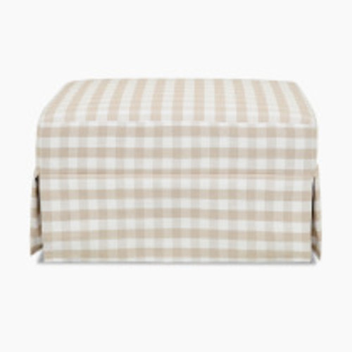 Namesake Crawford Gliding Ottoman - Tan Gingham