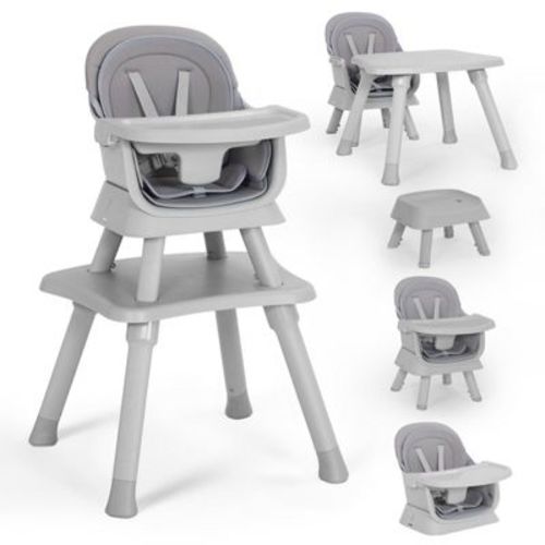 Kinder King 8 in 1 Baby High Chair, Coverts to Dining Booster Seat, Removable Tray & Double Seat Cover, Easy to Wipe