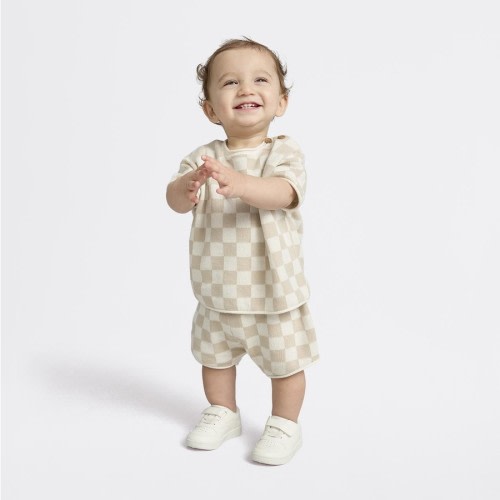 Dymples Baby Check True Knit Set - Cream - Size 000