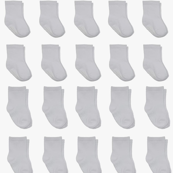 Little Me 20-Pack Newborn Baby Infant & Toddler Unisex Socks, 0-12/12-24 Months, Assorted Size Pack, White