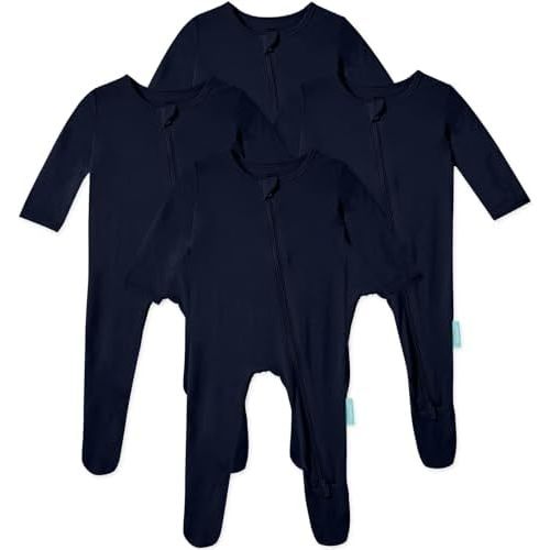 Baby Zipper Footie Pajamas, Supersoft Bamboo Rayon Baby Footed Pjs Boy Girl 0-3-6-9-18-24 Month Coverall Sleepers