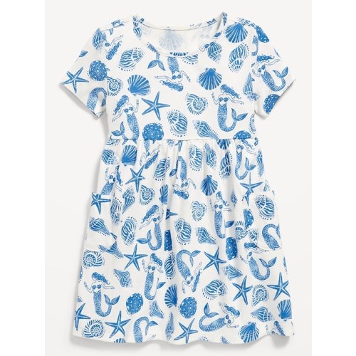 Printed Jersey-Knit Short-Sleeve Dress for Toddler Girls