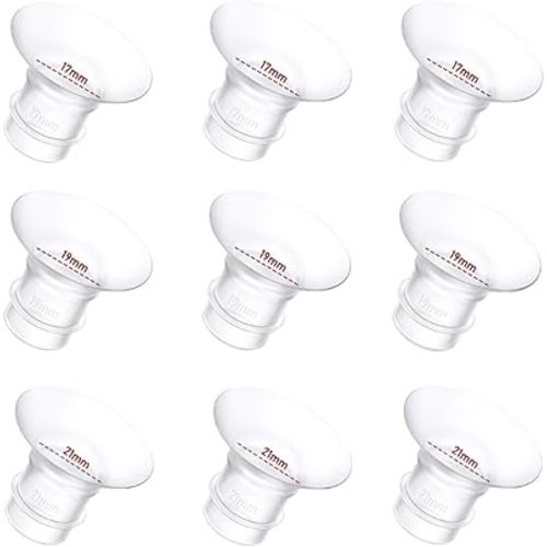Flange Inserts 9PCS 17/19/21mm*3 Compatible with Momcozy S9/S9pro/S10/S12/S12pro/Spectra/Medela/TSRETE 24mm Breast Pump Shields/Flanges,Reduce 24mm Tunnel Down to Correct Size