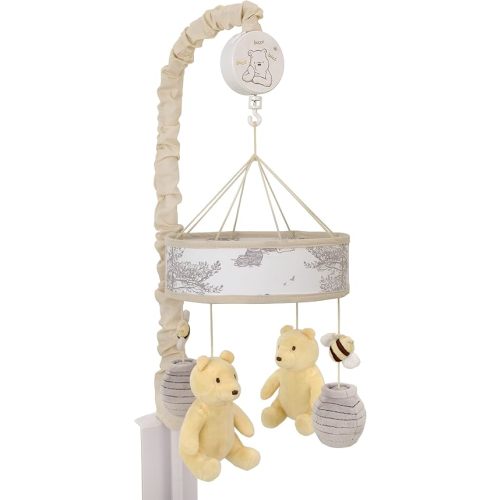 Disney Classic Pooh Hunny Fun with Bees and Honeypot Taupe Musical Mobile