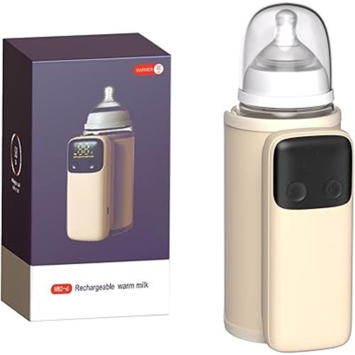 Updated Portable Bottle Warmer for Travel with Fast Charging & Instant Heating breastmilk or Formula,Leak-Proof,Night Light,Long Battery Life for Constant-Temp for 5-8 Hours,Can Use While Charging